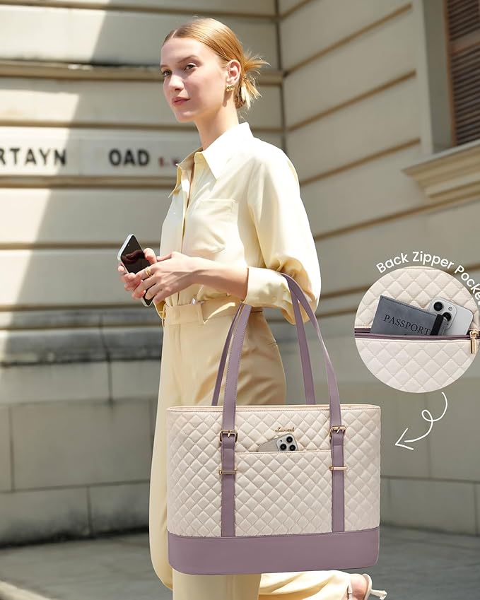 LOVEVOOK Laptop Bag for Women, 15.6 Inch Work Tote Computer Bag With Large Cup Holder, Lightweight Large Laptop Briefcase for Travel, Bussiness, Teacher