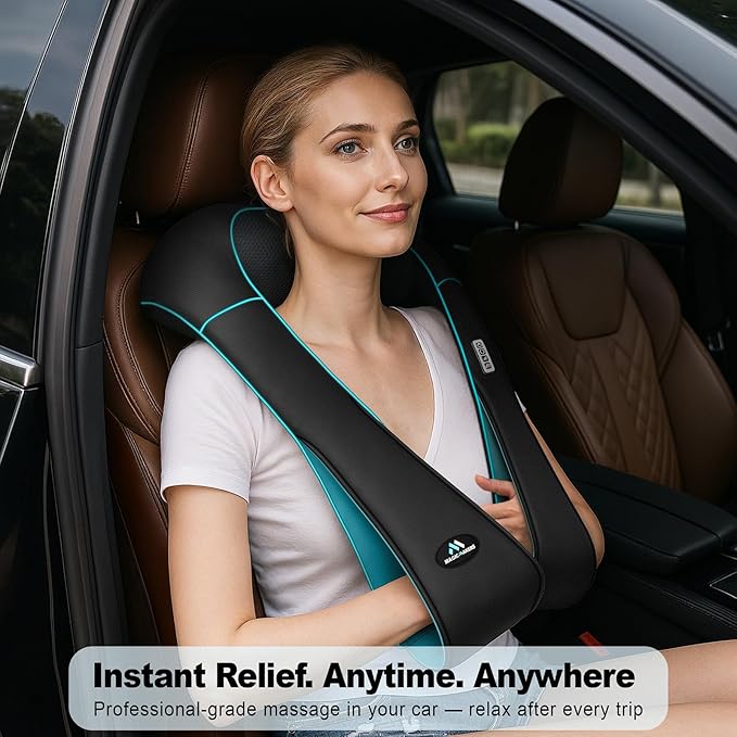 MagicMakers Electric Shiatsu Neck Massager with Heat - Pain Relief for Back, Shoulders & Feet - Gift for Men, Women, Mom & Dad - From Daughter or Son - Ideal for Christmas, Mother's Day & Father's Day