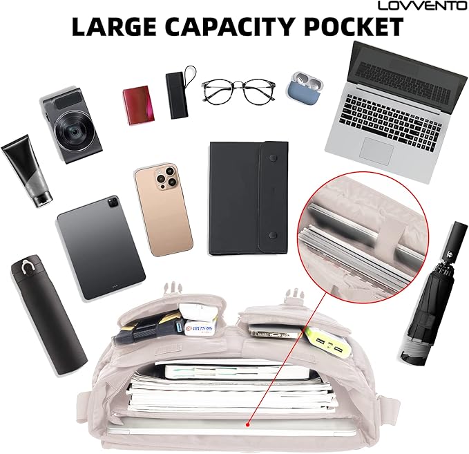 Lovvento Shoulder Messenger Bag for Men - Women Laptop Bag 15.6 inch Satchel Bags Mens Canvas Crossbody Tote Bags