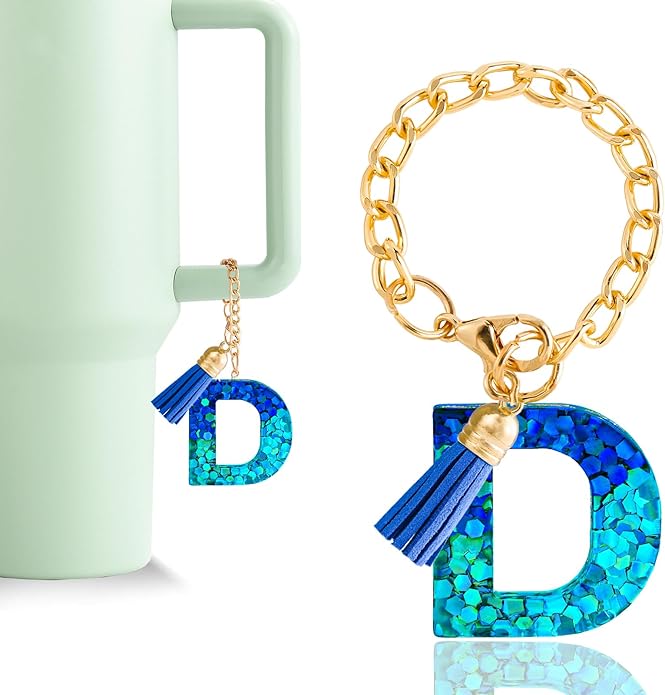 Letter Charm Accessories for Stanley Cup 1 PCS Cute Initial Keychain Handle Charm for Stanley Tumbler for Women