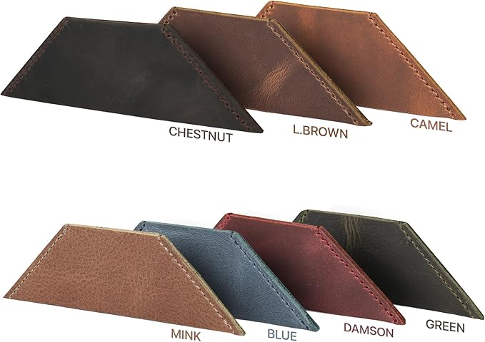 Londo Genuine Leather Handmade Bookmark (Set of 2) (Triangle, Light Brown)