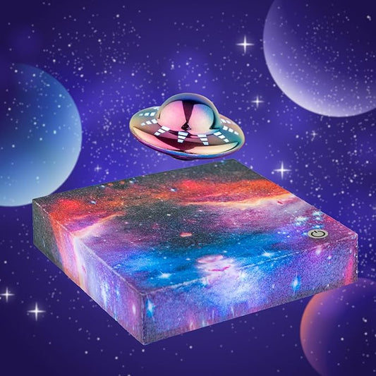 Levitating UFO Lamp - 360° Floating & Automatic rotation with RGB Color-Changing, Silent Magnetic Galaxy Night Light, Cool Tech Gadgets for Bedroom/Office Decor, Unique Gifts for Women/Kids/Teens