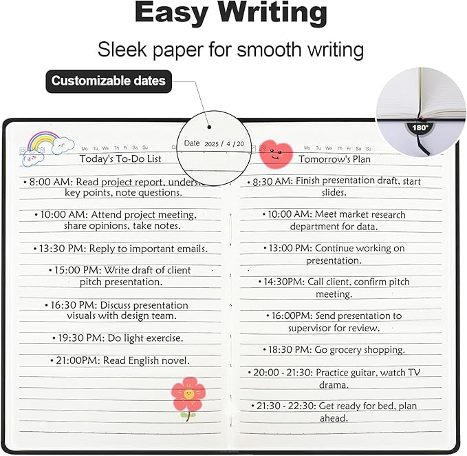 Lined Journal Notebooks for Writing, 100 GSM Thick Paper, 8 Pack Hardcover Notebooks, A5 College Ruled Notebook, Journaling Notebook for School/Travel/Office (Black- 8 Pack)