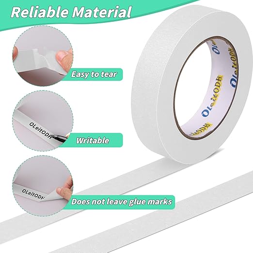 4 Rolls White Painters Tape Bulk 4 inch x 60 Yards, Total 240 Yd, Painters Masking Tape No Residue Wall Painting Tape Artist Tape Trim Edge Finishing Tape for Wall Painting Decoration DIY Supplies