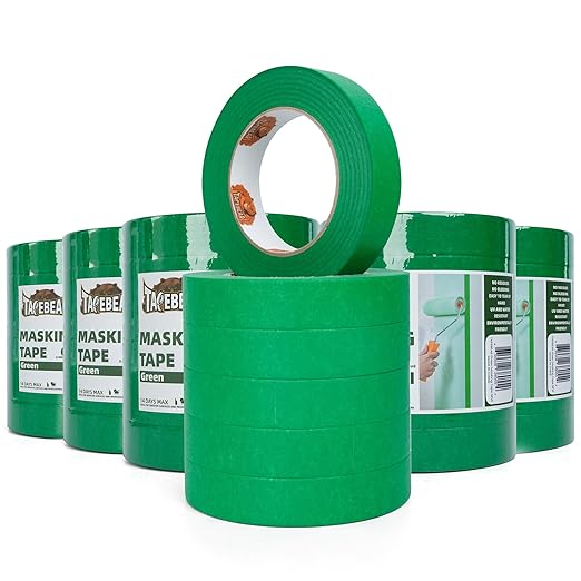 TAPEBEAR Green Painters Tape Multi-Surface Masking Tape 0.94 inch x 60 Yard, Indoor and Outdoor Painting Tape, Residue Free Easy Removal with Sharp Lines, Paint Tape for Walls, Auto, Home, 36Rolls