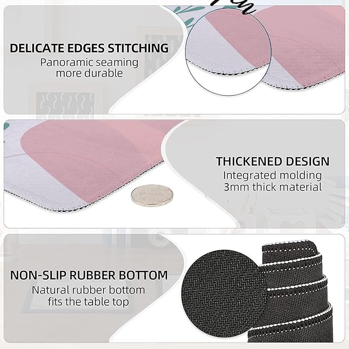 LATEEFAH Desk Mat, Mouse Pad with Wrist Rest, 4-in-1 Large Mouse Pads for Desk, Ergonomic Mouse Pad and Keyboard Wrist Rest Gaming Keyboard Mat for Office, Home