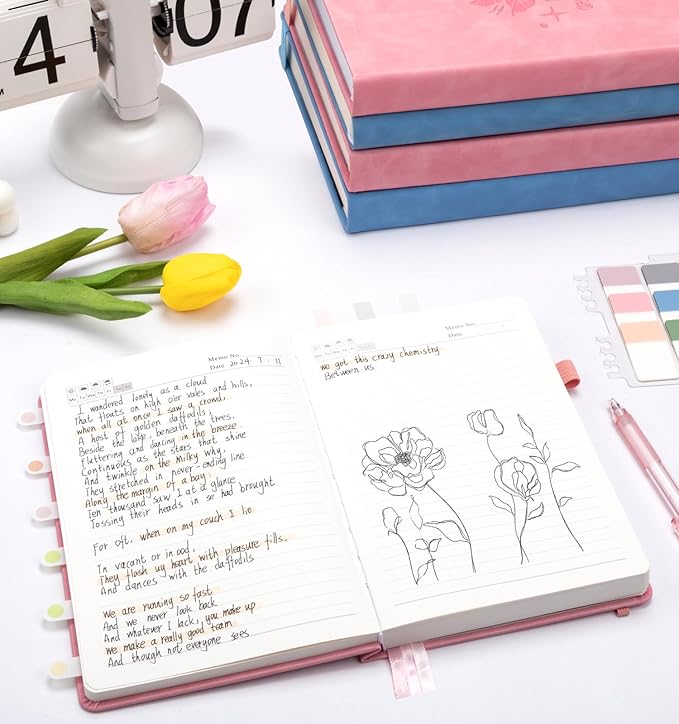 Lined Journal Notebook 365 Pages, A4 Leather Journals for Writing Women & Men, Hardcover Notebook with 100GSM Thick Paper, Daily Journal Notebook for Travel, Work, School, Note Taking, College Ruled