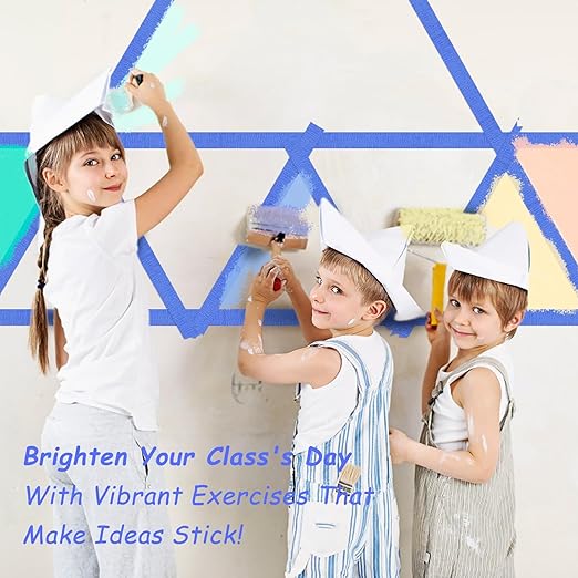 6 Rolls Blue Painters Tape Bulk 3 inch x 60 Yards, Total 360 Yd, Painters Masking Tape No Residue Wall Painting Tape Artist Tape Trim Edge Finishing Tape for Wall Painting Decoration DIY Supplies