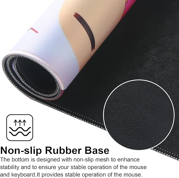 Large Gaming Mouse Pad with Stitched Edges,[27.5x11.8In] Extended Mouse Pad with Non-Slip Natural Rubber Base for Gamer/Desktop/Office/Home (70x30 Cat)