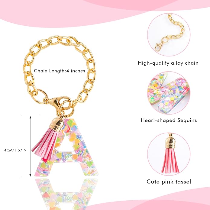 Letter Charm Accessories for Stanley Cup 1 PCS Cute Initial Keychain Handle Charm for Stanley Tumbler for Women