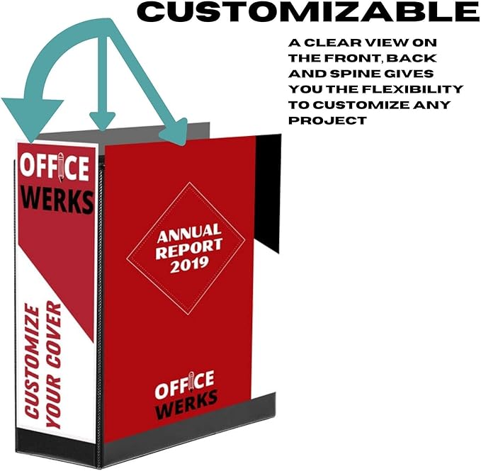 Performore 3 Ring Binder, Professional Angle D 4 Inch, Presentation Folder for Standard Pages 8.5 x 11 with Pockets, Crystal Clear View Black Binder (4 Pack) - Ideal for Office Supplies