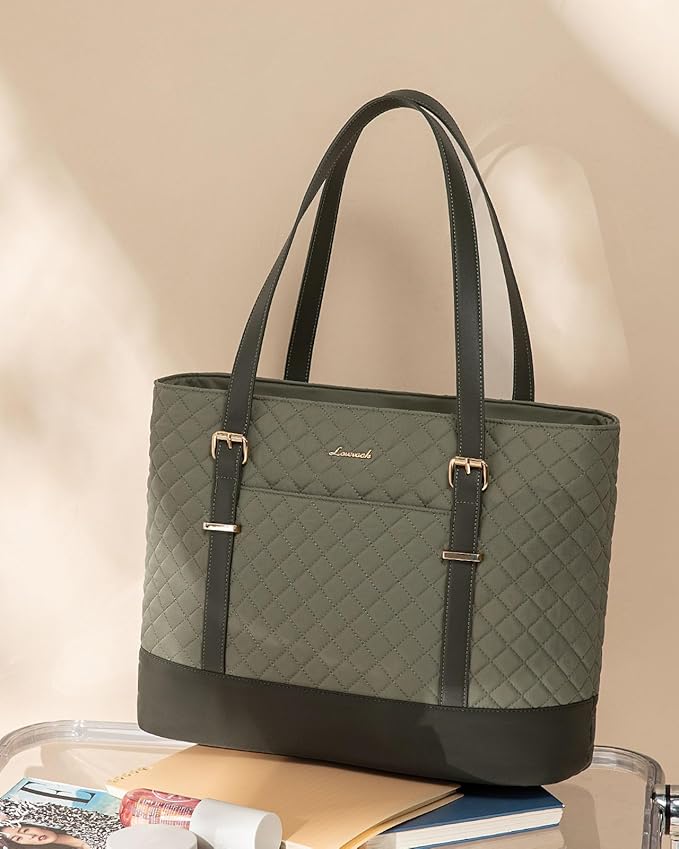 LOVEVOOK Laptop Bag for Women, 15.6 Inch Work Tote Computer Bag With Large Cup Holder, Lightweight Large Laptop Briefcase for Travel, Bussiness, Teacher