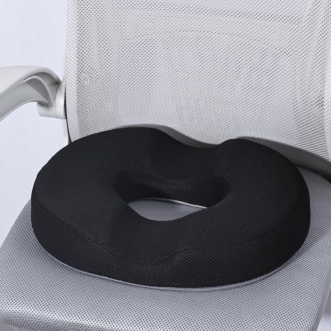 Lumbar Support Pillow for Office Chair Car, Gaming Chair Lower Back Pain Relief Memory Foam Cushion with 3D Mesh Cover Ergonomic Orthopedic Back Rest Cooling Gel Donut Pillow