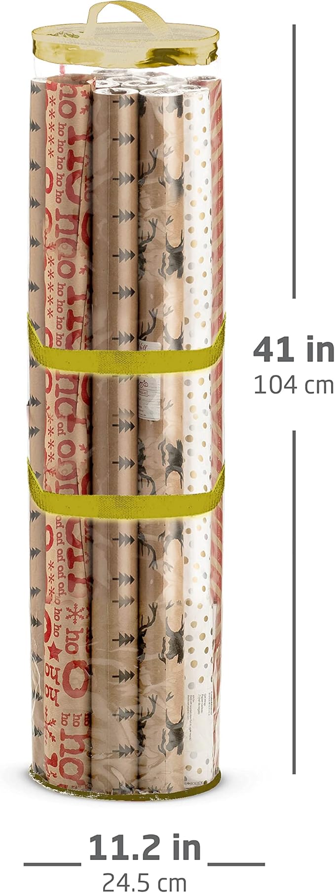 ZOBER Wrapping Paper Storage Container – 40 Inch Waterproof Organizer for Gift Wrap – Fits 25 Standard Rolls