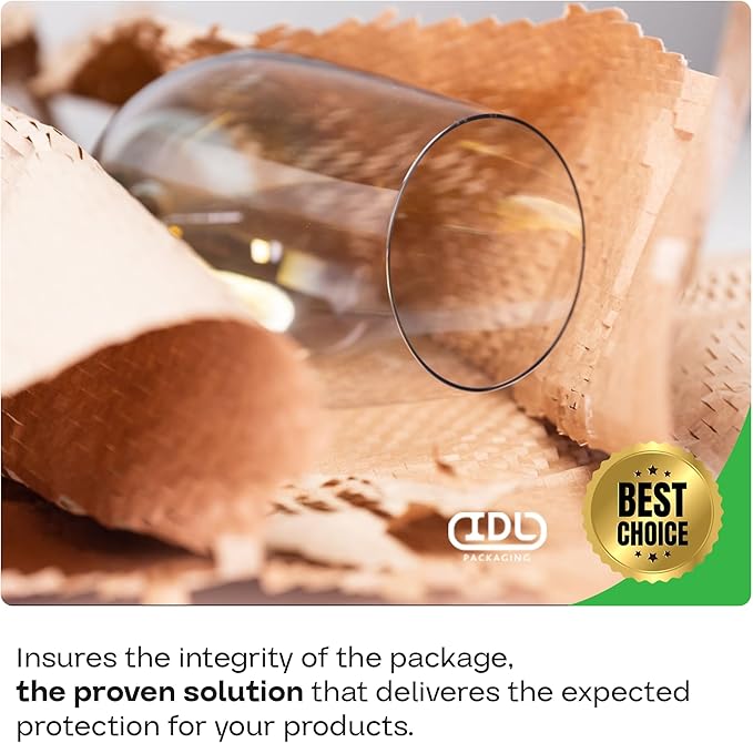 IDL Packaging HexaFil Honeycomb Packing Kraft Paper 15" x 20400" (1700 ft) in Self-Dispensed Box - Patented Cushioning Box Filler for Void Filling, Moving, Shipping - Alternative to Bubble Plastic