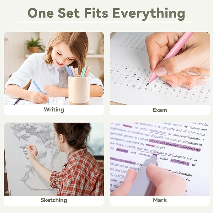 52 PCS Aesthetic School Supplies with Cute Pencil Case, Stationery Essentials with Pens Pencils and Pastel Highlighters Set,College Back to School Supplies for Teen Girls,Pastel Office Supplies-Green