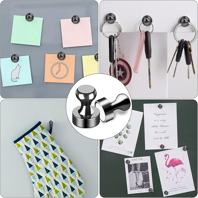 LOVIMAG Fridge Magnets 50Pcs Refrigerator Whiteboard Small Strong Magnet Classroom Kitchen Accessories Decorative Locker Set Decor Must Haves Office Calendar Refrigerador Magnetic Cute Crafts Black