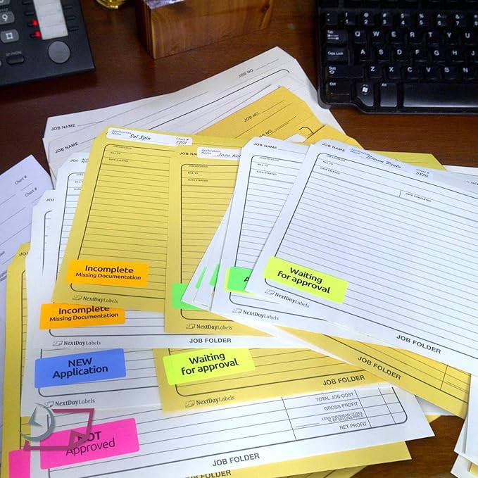 NextDayLabels - 8-1/2 x 11 Neon Color High Light Fluorescent Labels for Laser & Inkjet Printer (Blue Fluorescent, 1" x 2-5/8" - 30 Per Page | 3000 Labels)