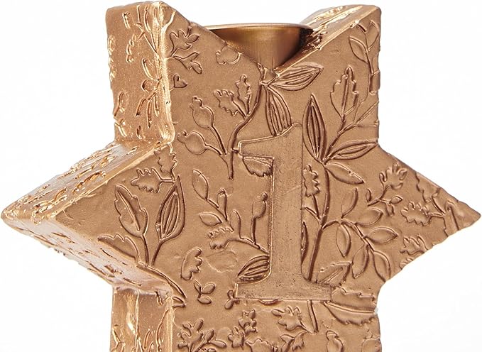 WDS WONDROUS Christmas Candle Holders Set of 4 – Gold Hexagon Snowflake Candlestick Holder, Taper Candle Holders for Christmas Table Centerpieces, Xmas Home Decor