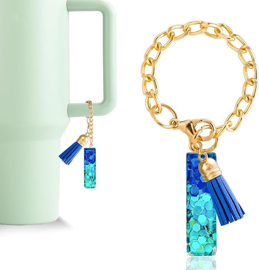 Letter Charm Accessories for Stanley Cup 1 PCS Cute Initial Keychain Handle Charm for Stanley Tumbler for Women