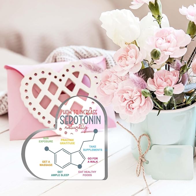 Mental Health Decor, Mindfulness Technique Decor Sign, Psychotherapy Affirmations Therapist Office Heart Acrylic Decor, Mental Health Gifts for School Home Tabletop Therapy Office Decor