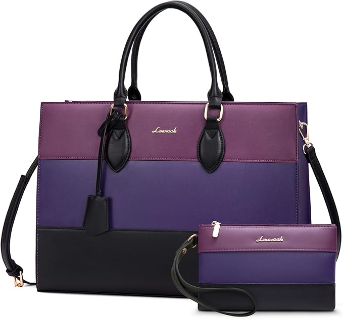 LOVEVOOK Laptop Tote Bag for Women, Work Totes Business Office Computer Briefcase with Clutch Purse