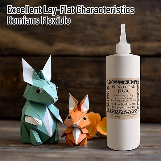 Lineco Books by Hand pH Neutral Adhesive, Archival Quality Acid-Free Dries Clear and Quick Water Soluble Lay-Flat Property, 16 Ounces (1 Pack)