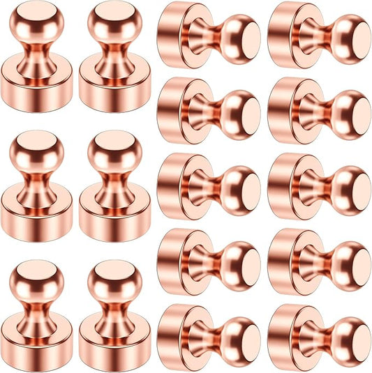 VNDUEEY 16 Pack Refrigerator Magnets Fridge Magnets, Rose Gold Strong Magnet for Whiteboard, Magnet for Kitchen, Office, School, Classroom, Locker, Adults