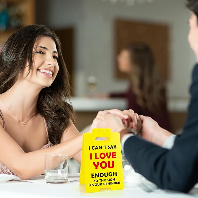 MBL Boyfriend Girlfriend Wife Husband Gifts, I Love You - Funny Cute Small Desk Sign for Couple Fiance Wife Husband Him Her Birthday Christmas Stocking Stuffers Valentine's Day Gifts