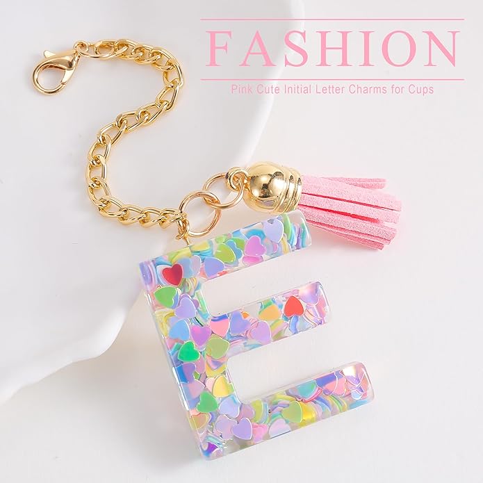 Letter Charm Accessories for Stanley Cup 1 PCS Cute Initial Keychain Handle Charm for Stanley Tumbler for Women