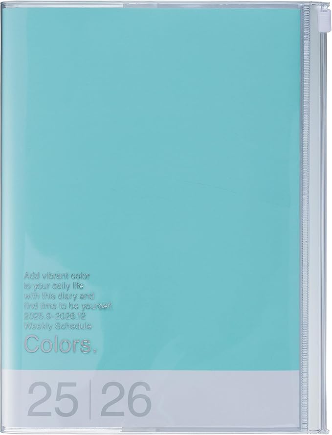 MARK'STYLE A5 Weekly Vertical Planner 16 Months (Sep. 2025 – Dec. 2026) with Soft Transparent PVC Cover,Refillable, Pocketed, for Daily Organizing & Planning (Mint)