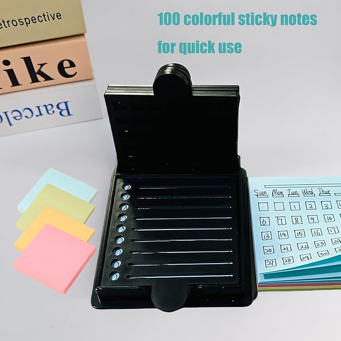 2025 New Sticky Note Stencil, Sticky Note Holder with Five Templates, Suitable for 3x3 Inch Sticky Notes, Perfect for to-Do Lists, Home, Office, Reusable Sticky Notes Dispenser (Blue 5 Templates)