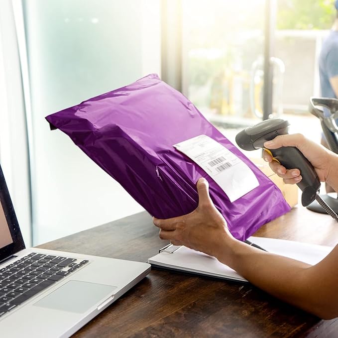 Metronic Poly Mailers 19x24 500 Pack Large Shipping Bags, Strong Adhesive Mailing Bags, Waterproof and Tear-Proof Multipurpose Envelopes for Clothing, Small Business,Boutique, Postal Bags Purple