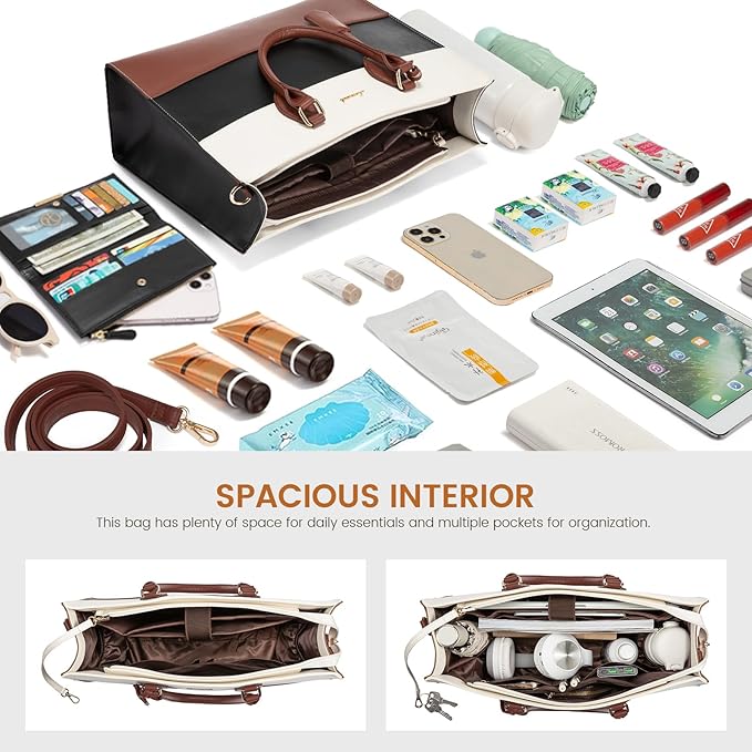 LOVEVOOK Laptop Tote Bag for Women, Work Totes Business Office Computer Briefcase with Clutch Purse