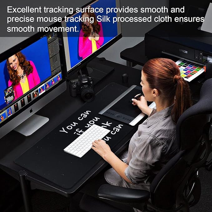 Large Gaming Mouse Pad with Stitched Edges,[27.5x11.8In] Extended Letter Mouse Pad with Non-Slip Natural Rubber Base for Gamer/Desktop/Office/Home 70x30 letter02