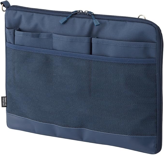 LIHIT LAB Laptop Sleeve, Water & Stain Repellent, Horizontal, 13.4" x 9.8", Navy (A7681-11)