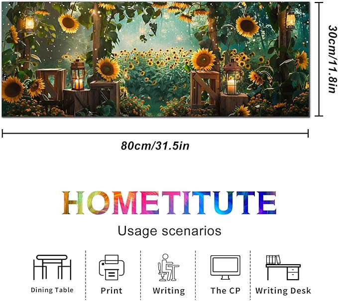 Mouse Pad 31.5 x 11.8 Inch XL Large Desk Mat Sunflower Extended Keyboard Pad Non Slip Computer Mat Waterproof Gaming Mouse Pad Nature Style Mousepad Desk Accessories for Home Office Setup