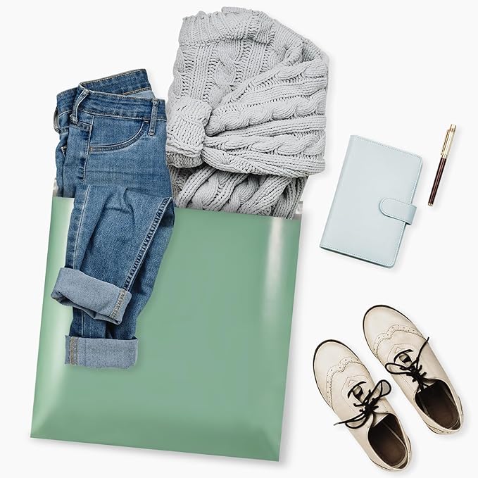 Metronic Large Poly Mailers 24x24 100 PCS, Strong Adhensive Shipping Bags for Clothing, Waterproof Shipping Envelopes for Small Business, Tear-resistant Mailers Poly Bags in Grayed Jade Green