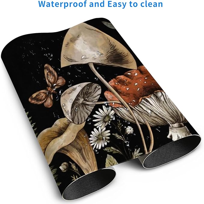 MAYCARI Cute Desk Mat Cartoon Desk Pad Mouse Pad Kawaii Large Mushroom Gaming Mousepad XXL Laptop Keyboard Desktop Writing Pad for Girls Students 31.5"X15.7"