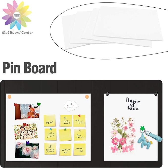 Mat Board Center, Pack of 10 Acid-Free Foam Boards, 20x24 inch White Foam Boards, 1/8" Thick