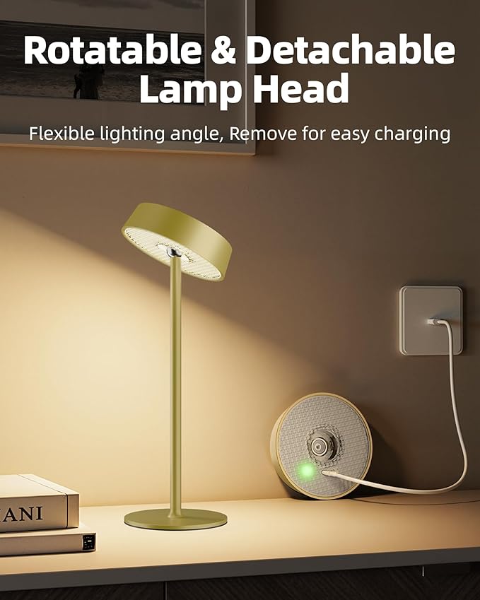 Cordless Lamp, Outdoor Waterproof, Dimmable Touch Control 3 Color Temperature, Battery Operated Portable, RGB, LED Memory Function, Rechargeable Table Lmap, Desk Lamp, Patio Dinning Restaurant Kitchen