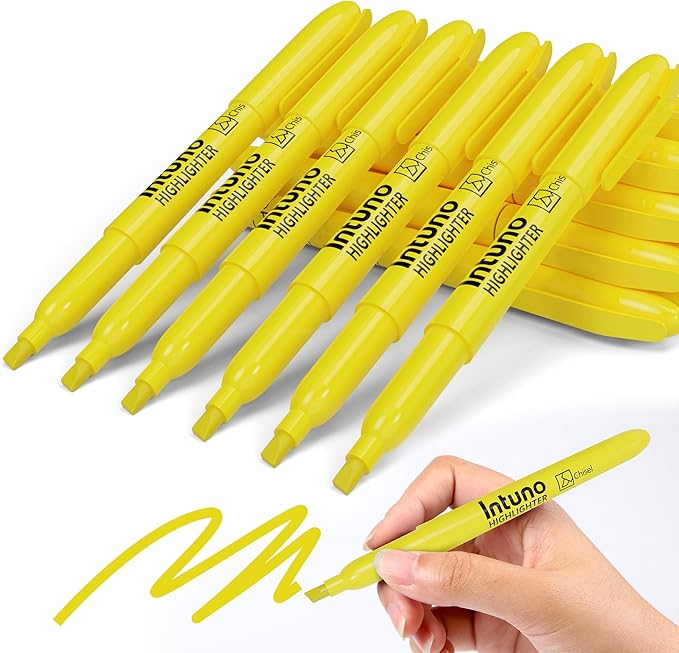 Yellow Highlighters, 120 Count, Chisel tip, Suitable for Office Supplies, School Supplies, and Home Office Essentials