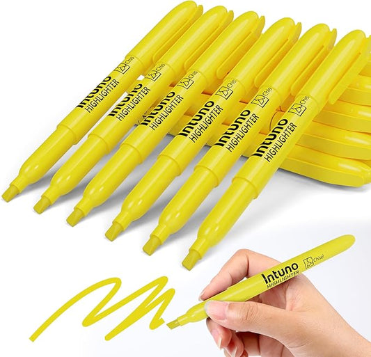Yellow Highlighters, 120 Count, Chisel tip, Suitable for Office Supplies, School Supplies, and Home Office Essentials