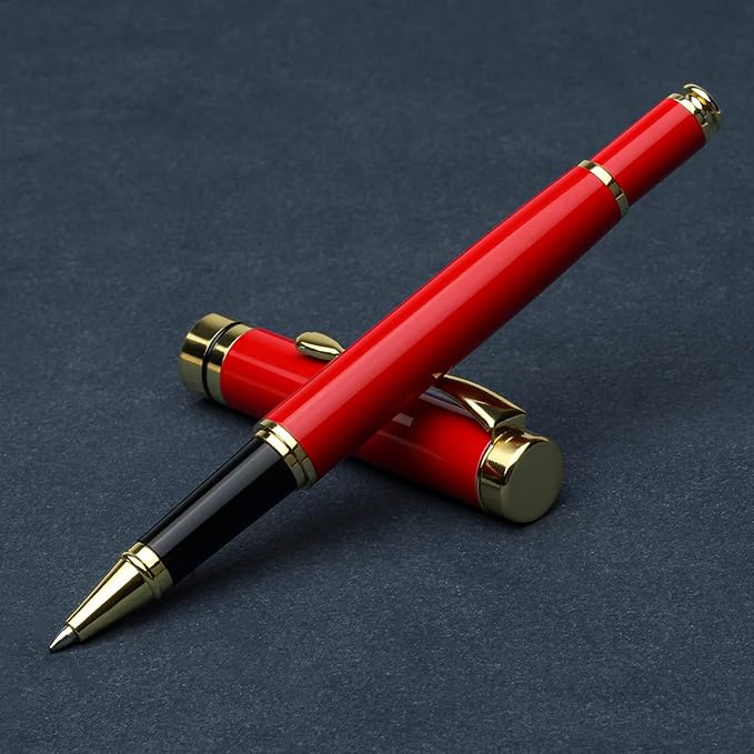 YIVONKA Personalized custom pen Luxury pens Free Engraving roller Ballpen,Ballpoint pen,office ballpoint pen, Black Ink,Gifts for Men,Women, Classy Gift Box (Red)