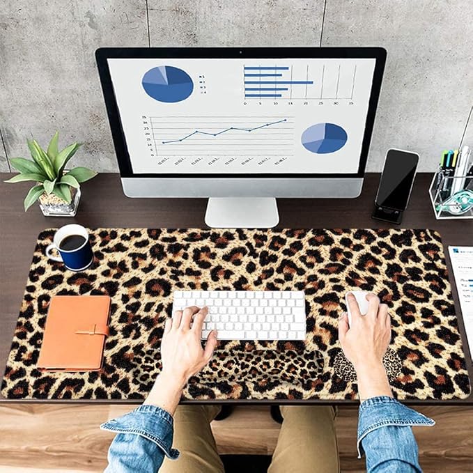 LATEEFAH Desk Mat, Mouse Pad with Wrist Rest, 4-in-1 Large Mouse Pads for Desk, Ergonomic Mouse Pad and Keyboard Wrist Rest Gaming Keyboard Mat for Office, Home