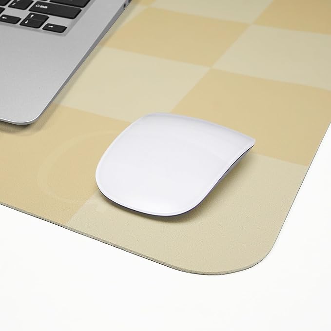 Leather Desk mat,Non-Slip Desk mat,Waterproof PU Leather Desk pad Protector, Large Mouse pad Cute, Easy Clean Laptop Desk Writing Mat for Work/Home/Decor(Beige 31.5" x 12")