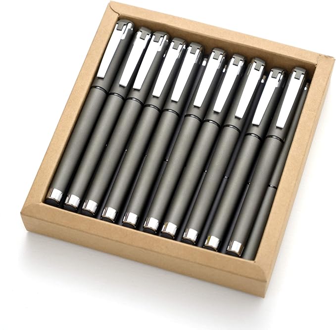 MiSiBao 0.5mm Black Ink Gel Ink Rollerball Pens 2 in 1 Medium Point Pens with Stylus Work Pen Smooth Writing for Office (Black Ink 18-pack 0.5mm Grey)