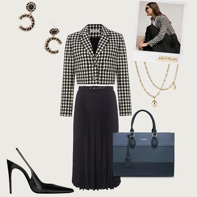 LOVEVOOK Laptop Tote Bag for Women, Work Totes Business Office Computer Briefcase with Clutch Purse