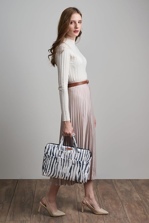 Maison d'Hermine Laptop Bag upto 13.5 inch Stain and water repellent Cotton canvas - Zebra