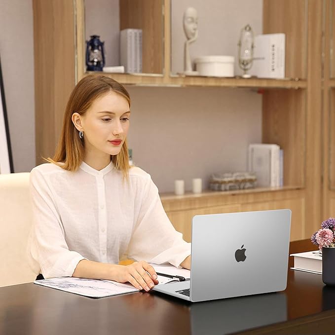 MOSISO Compatible with MacBook Air 13 inch Case 2025 2024 2023 2022 M4 A3240 M3 A3113 M2 A2681, Plastic Hard Shell&Keyboard Cover&Screen Film&Type C for MacBook Air 13.6 inch Case, Frost